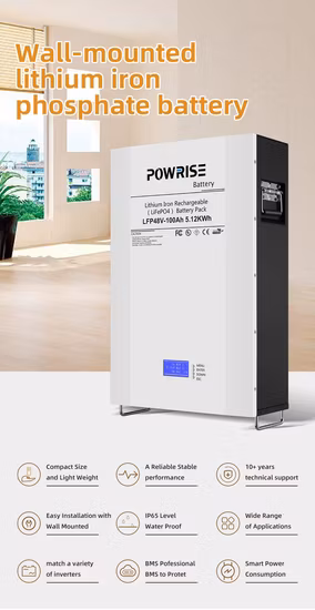 Hisen Solar Move Power Bateria de lítio montada na parede 10,8kwh LiFePO4 Bateria solar de lítio Baterias solares para casa